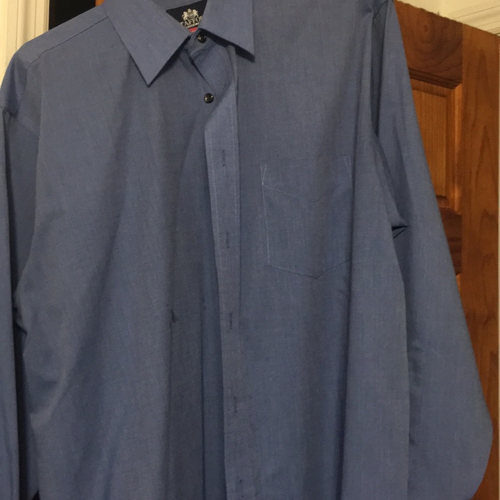 Men’s like new blue long  sleeve dress shirt
